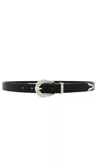 Slim Modern Rodeo Belt in Silver & Black | Revolve Clothing (Global)
