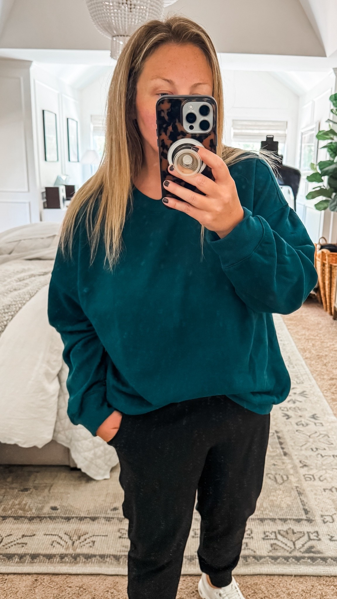 Also, this crew neck comes in a bunch of colors and is a steal. I love this teal color! Wearing my regular size old navy sake

#LTKTravel #LTKFindsUnder50 #LTKSaleAlert