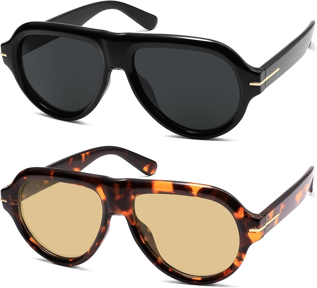 Polarized Trendy Retro Aviator Sunglasses Womens Mens AR82379 | Amazon (US)