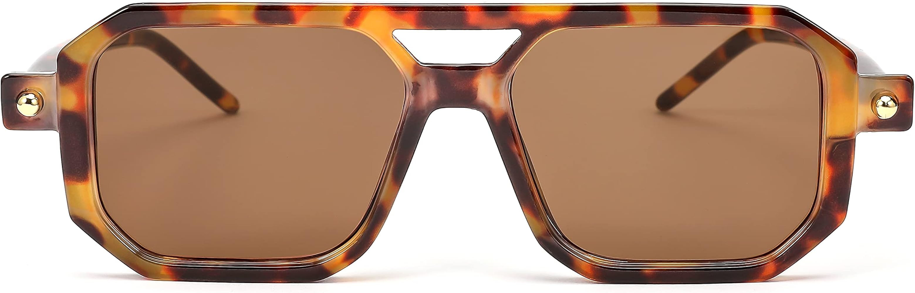 FEISEDY Vintage Square 70s Flat Aviator Sunglasses Women Men Classic Retro Stylish Frame UV400 Su... | Amazon (US)