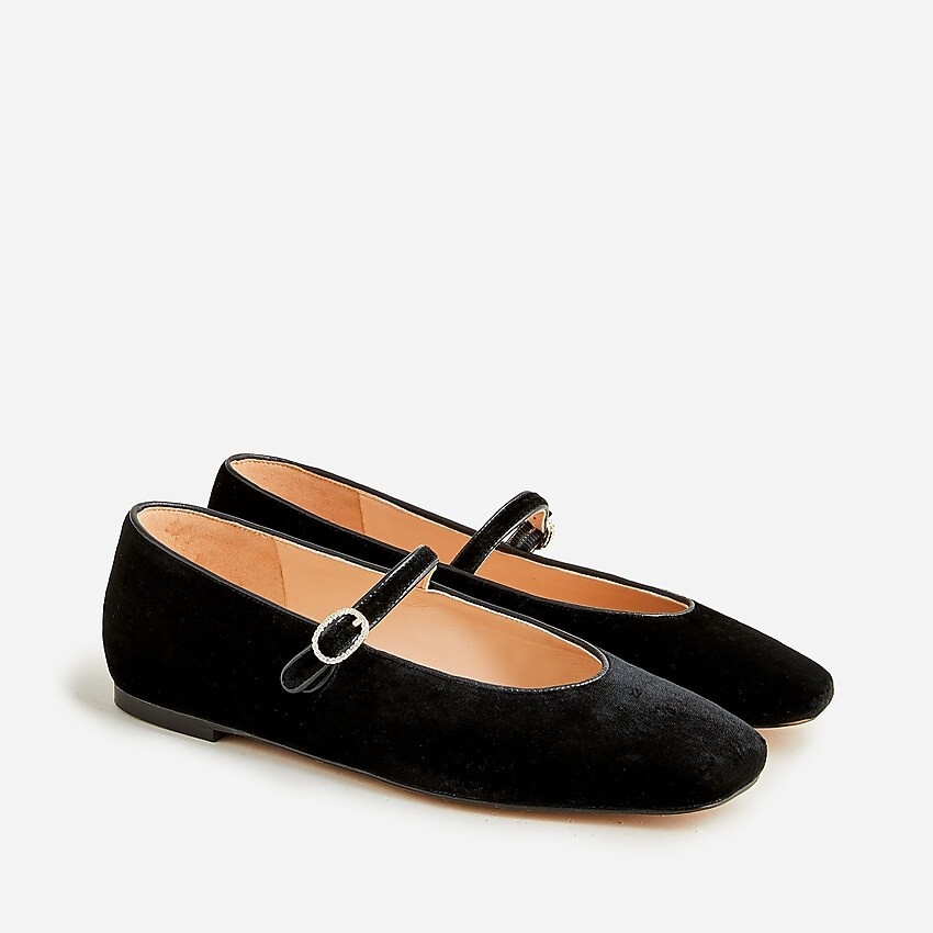 Anya Mary Jane flats in velvet | J. Crew US