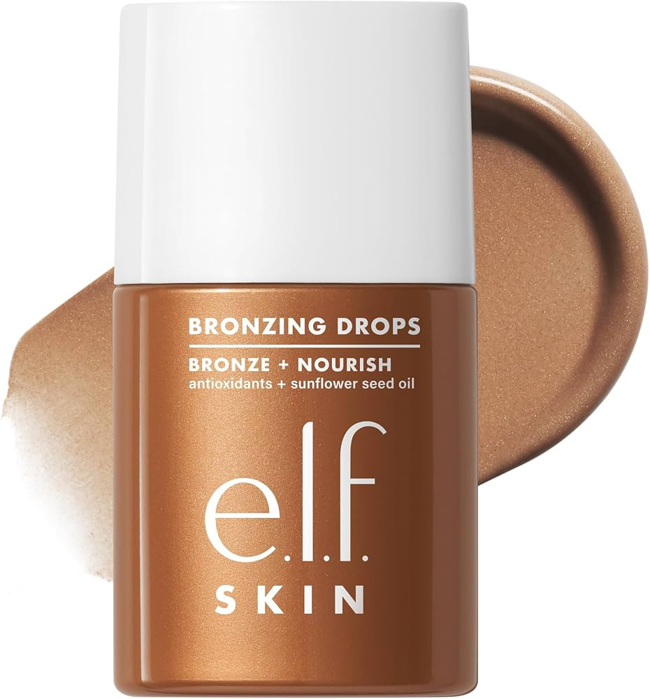 e.l.f. SKIN Bronzing Drops, Liquid Face Tinted Serum with Vitamin E & Sunflower Oil, Shimmer Fini... | Amazon (US)