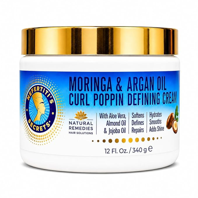 Nefertiti's Secrets Moringa Oil Curl Defining Cream, Sulfate & Silicone-Free, Styling Solution Fo... | Amazon (US)