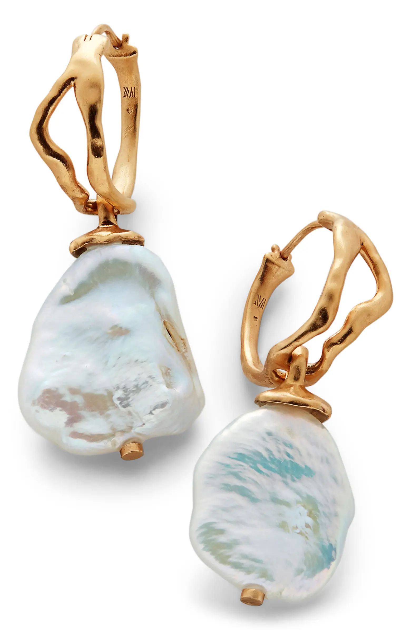 Large Keshi Pearl Hoop Earrings | Nordstrom