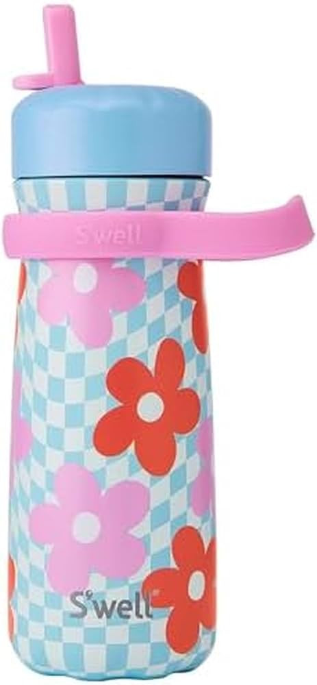 S'well Stainless Steel Kids Traveler with Flip Straw Lid, 16oz, Pink Petal, Triple Layered Vacuum... | Amazon (US)