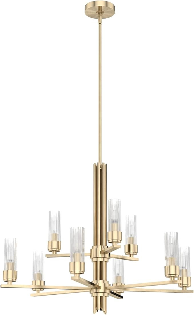 Hunter - Gatz 9-light Alturas Gold, Large Chandelier, Dimmable, Modern Style, Candle Shaped, for ... | Amazon (US)