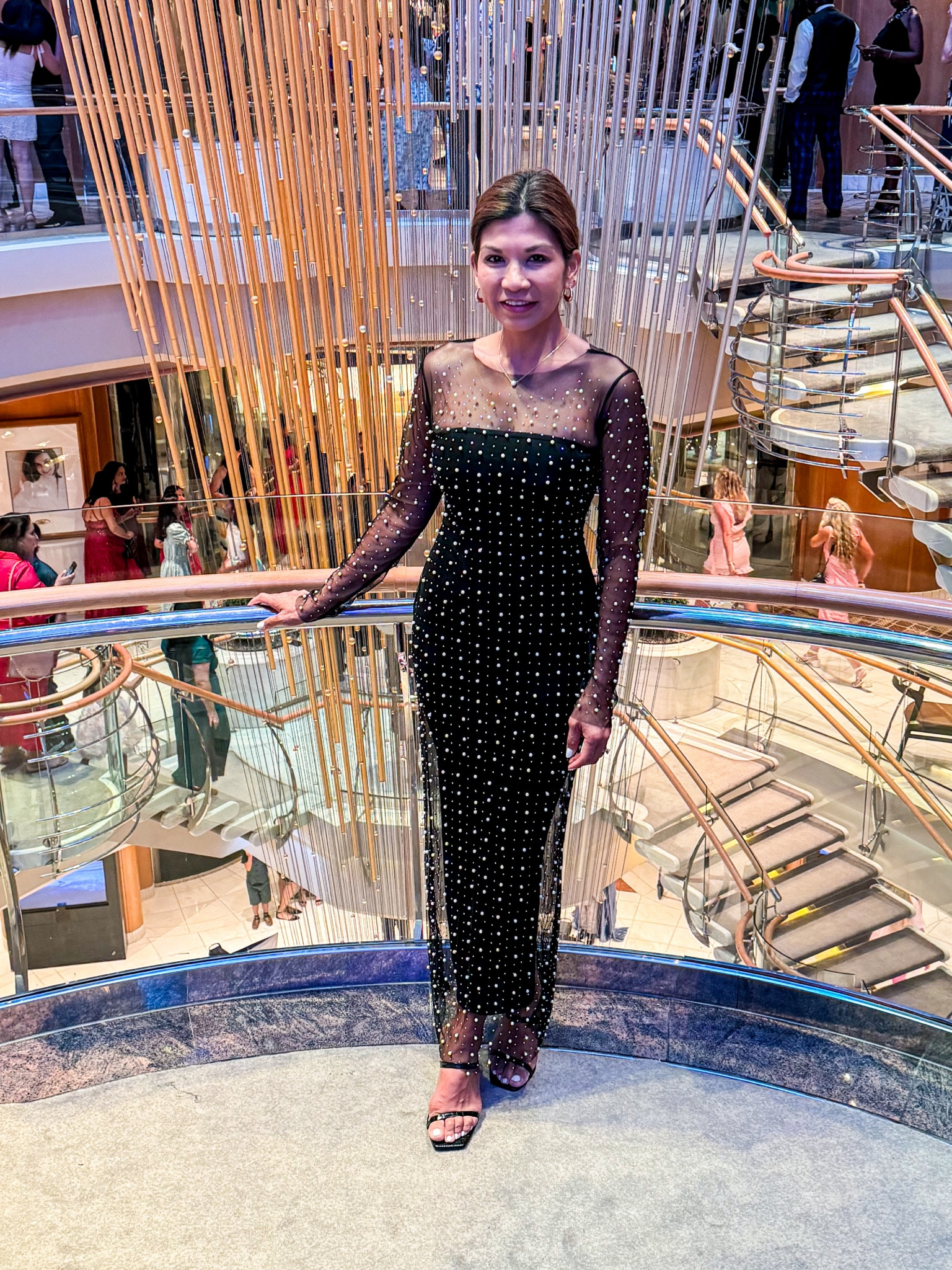 Cruise Elegant Night Outfit.
Dress is actually made of 2 separate pieces: the outer mesh part is in size small; the inner dress in XS(it’s stretchy and fits like a comfy shapewear).
Sandals tts.
Vacation outfit, Amazon find, fashion over 40, vacation style, what to wear on a cruisee

#LTKstyletip #LTKover40 #LTKfindsunder50