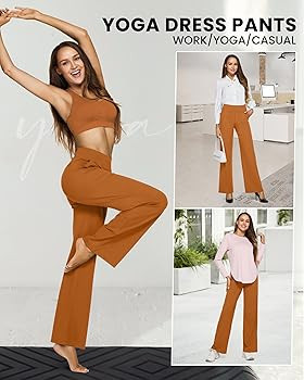 G4Free EverGoing Yoga Pants Women Wide Leg Pants with Pockets High Waist Stretch Dress Casual Swe... | Amazon (US)