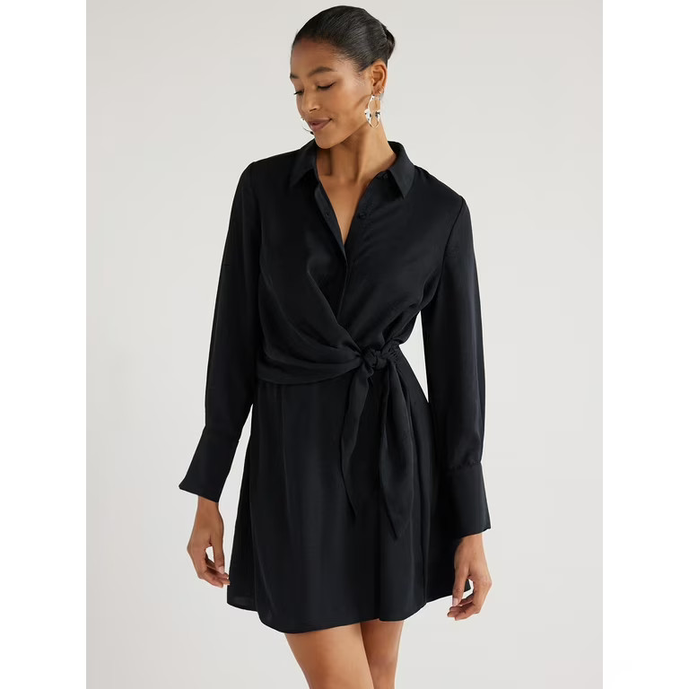 Scoop Women’s Mini Dress with Side Tie, Sizes XS-XXL | Walmart (US)