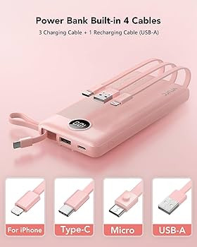 VRURC Portable Charger Power Bank, 10000mAh Travel Essentials Battery Pack, Compact USB C Chargin... | Amazon (US)