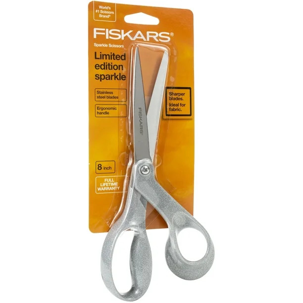 Fiskars Premier Bent Sparkle Scissors 8"-Silver - Walmart.com | Walmart (US)
