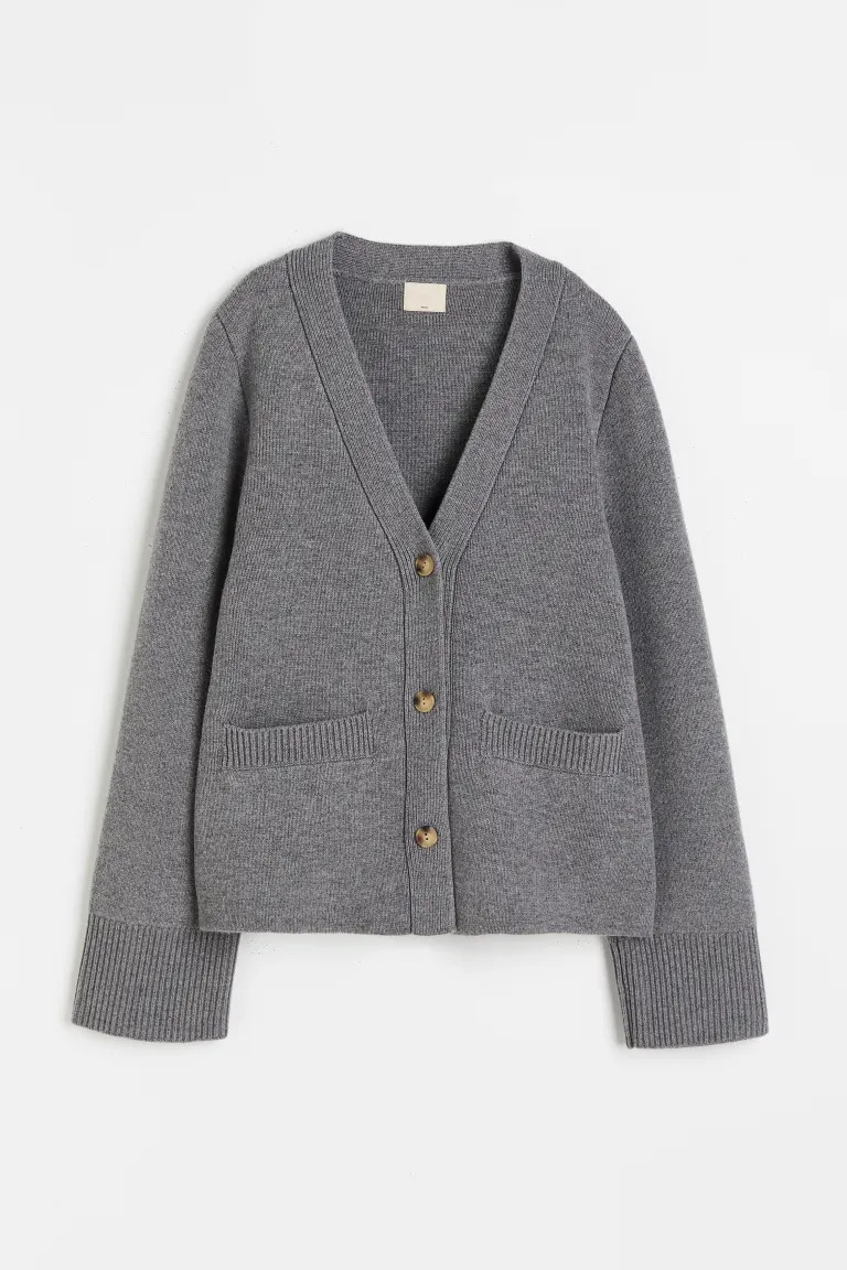Wool Cardigan - Gray melange - Ladies | H&M US | H&M (US + CA)