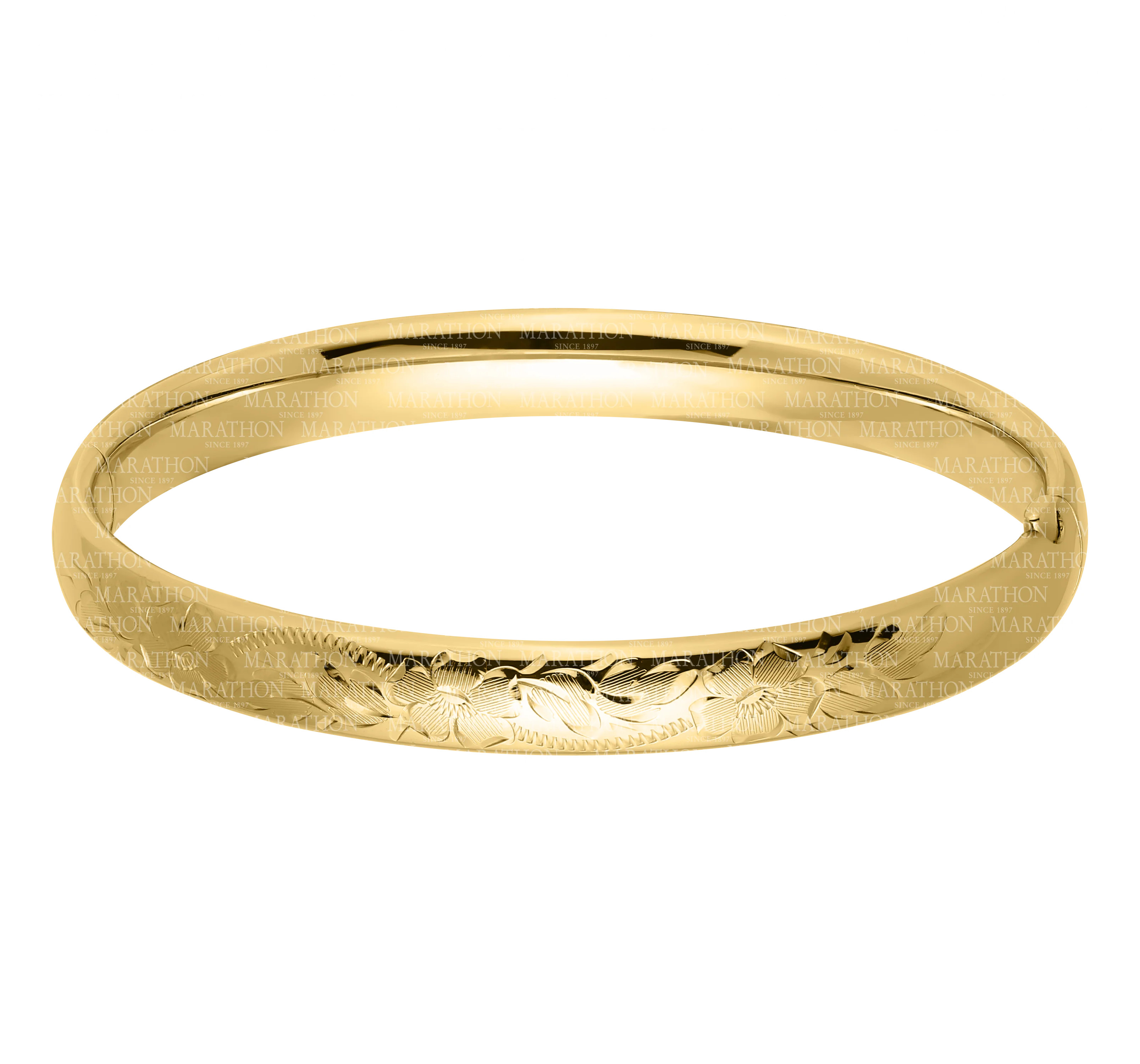 14KGF Engraved Bangle Bracelet | Smith's of Dublin