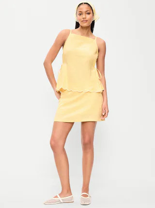 Linen-Blend Micro Skort | Old Navy (US)