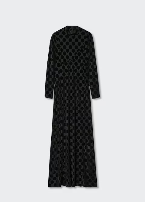 Polka dots turtleneck dress | MANGO (UK)
