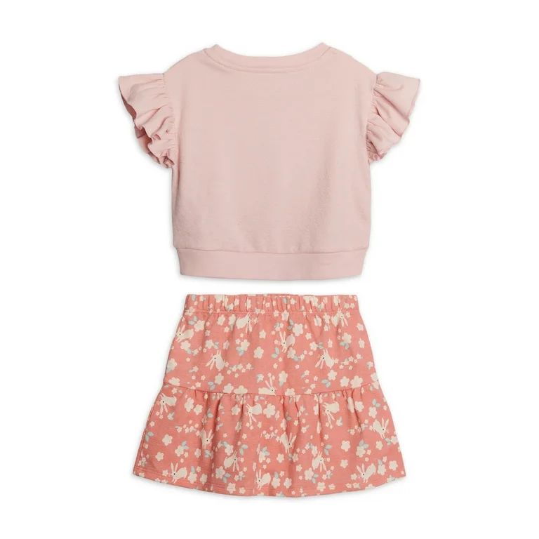 Wonder Nation Toddler Girls Easter Short Sleeve Tee and Skirt Outfit Set, Sizes 2T-5T - Walmart.c... | Walmart (US)