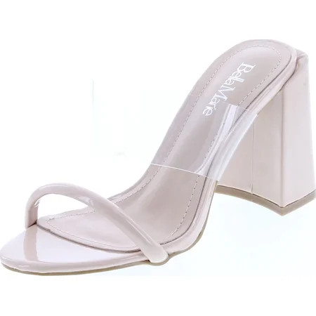 Bella Marie Womens Lounge-1 Chunky Heel Transparent Lucite Fashion Sandals | Walmart (US)