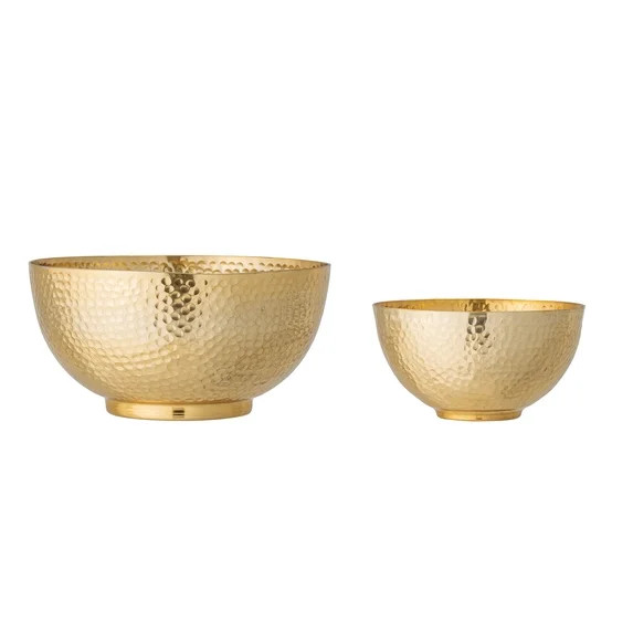 Bloomingville Gold Hammered Metal Bowls (Set of 2) | Walmart (US)