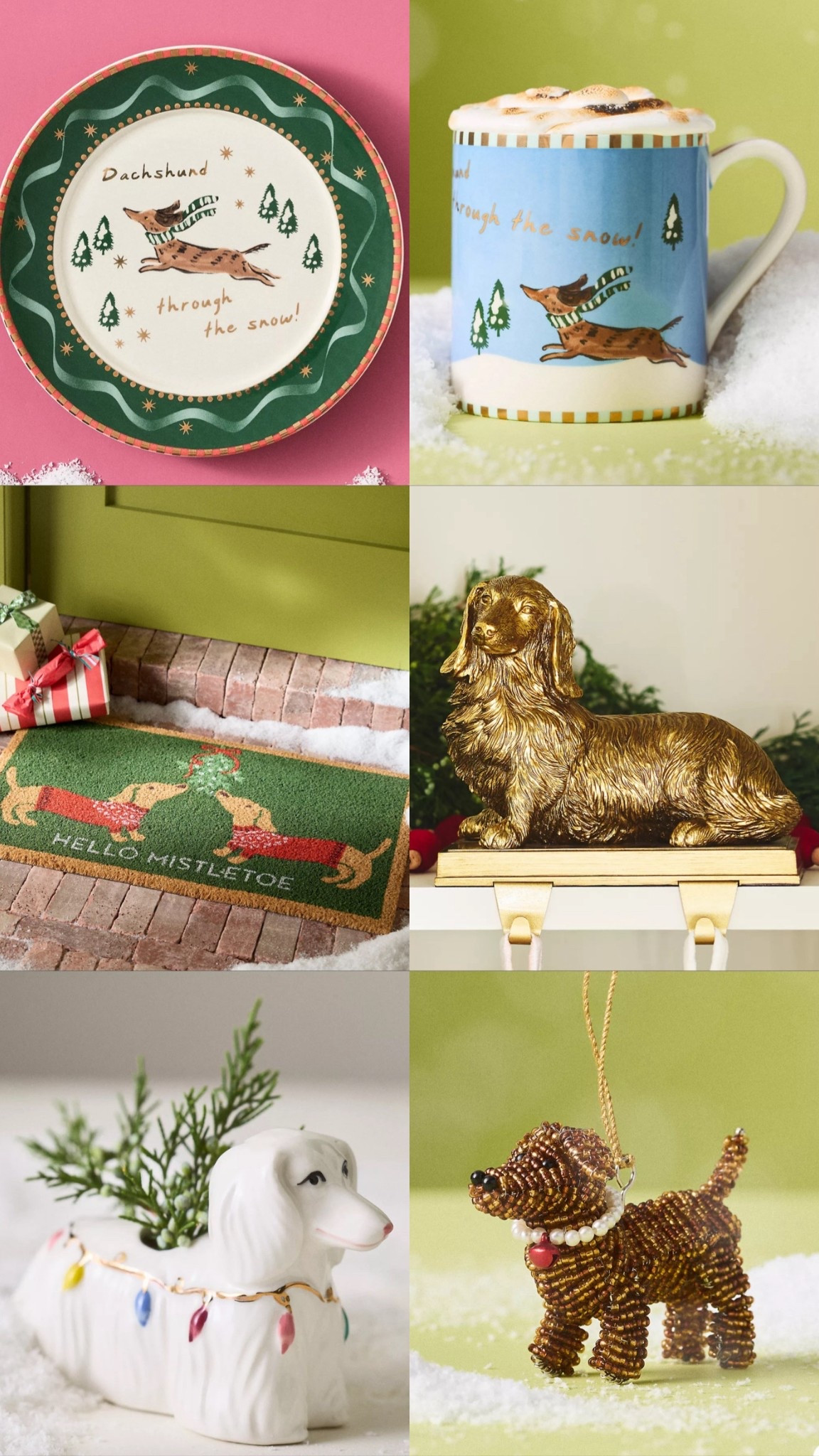 Everything I bought from anthro’s newest holiday drop — dachshund edition ❤️💚

#LTKHome #LTKSeasonal