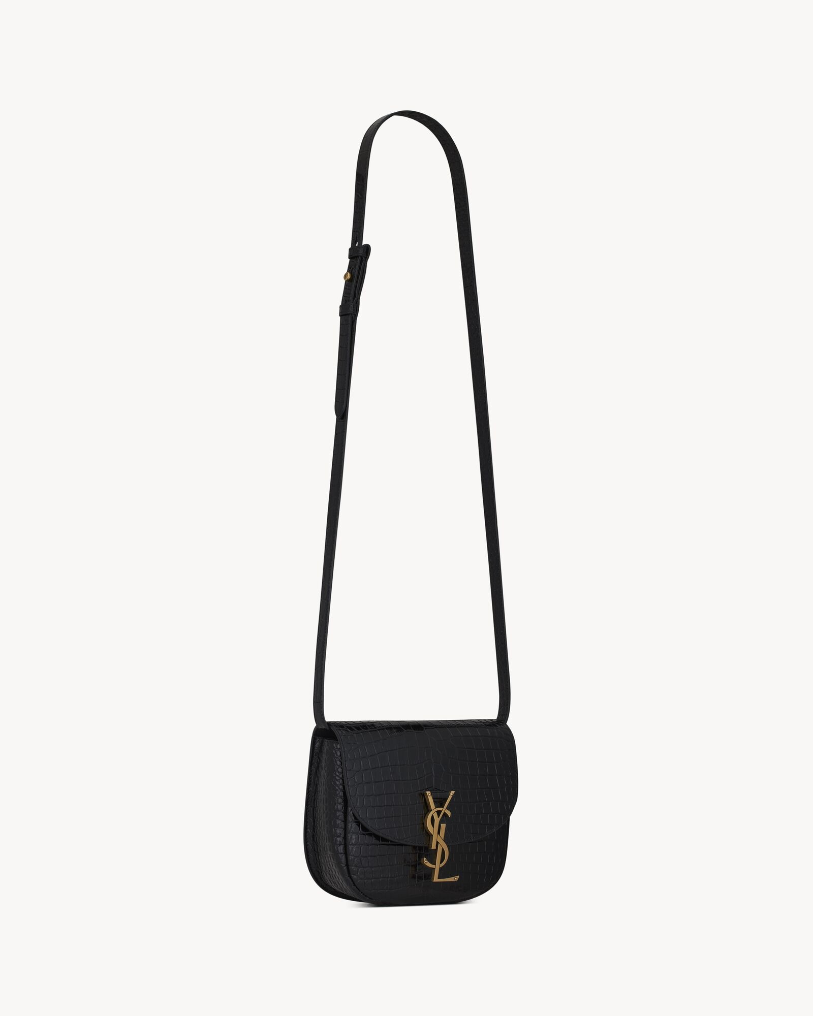 kaia small satchel in shiny crocodile-embossed leather | Saint Laurent Inc. (Global)