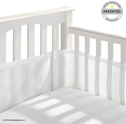 BreathableBaby Classic Breathable Mesh Crib Liner - White | Amazon (US)