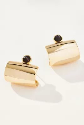 Gem-Topped Curved Drop Earrings | Anthropologie (US)