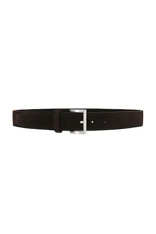 St. Agni Suede Homme Belt in Chocolate | FWRD 