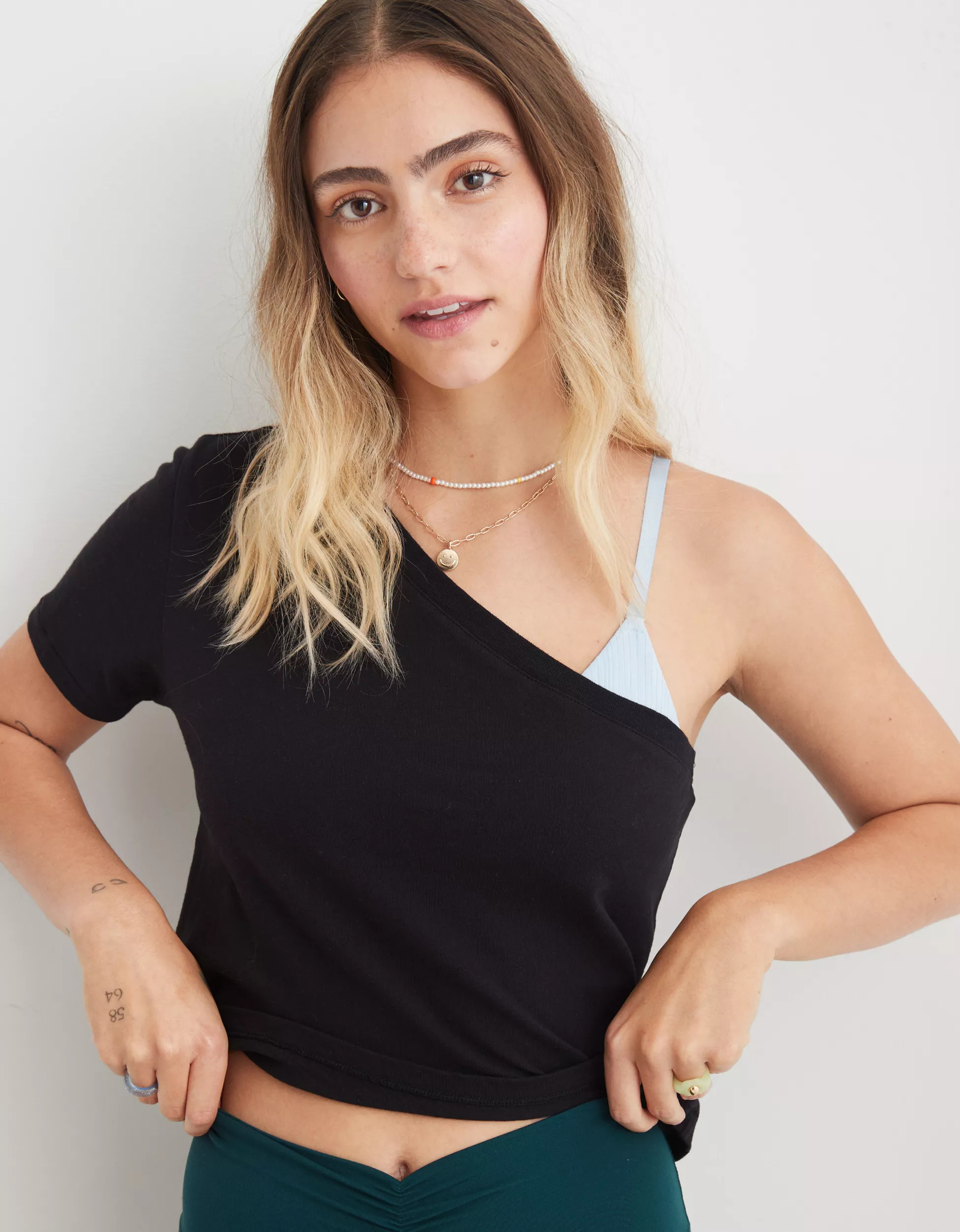 Aerie One Shoulder Baby T-Shirt | American Eagle Outfitters (US & CA)