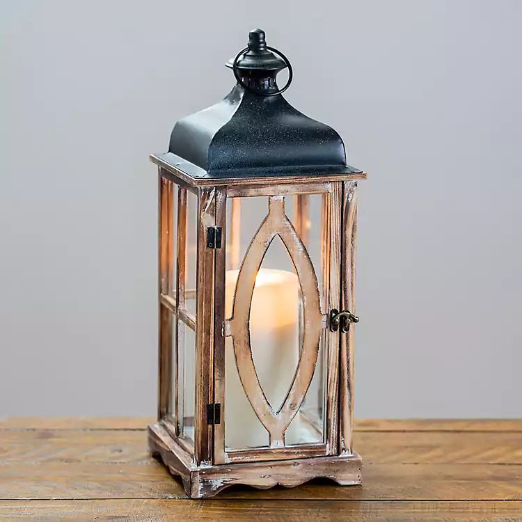 New!Rustic Wooden Lantern, 20 in. | Kirkland's Home