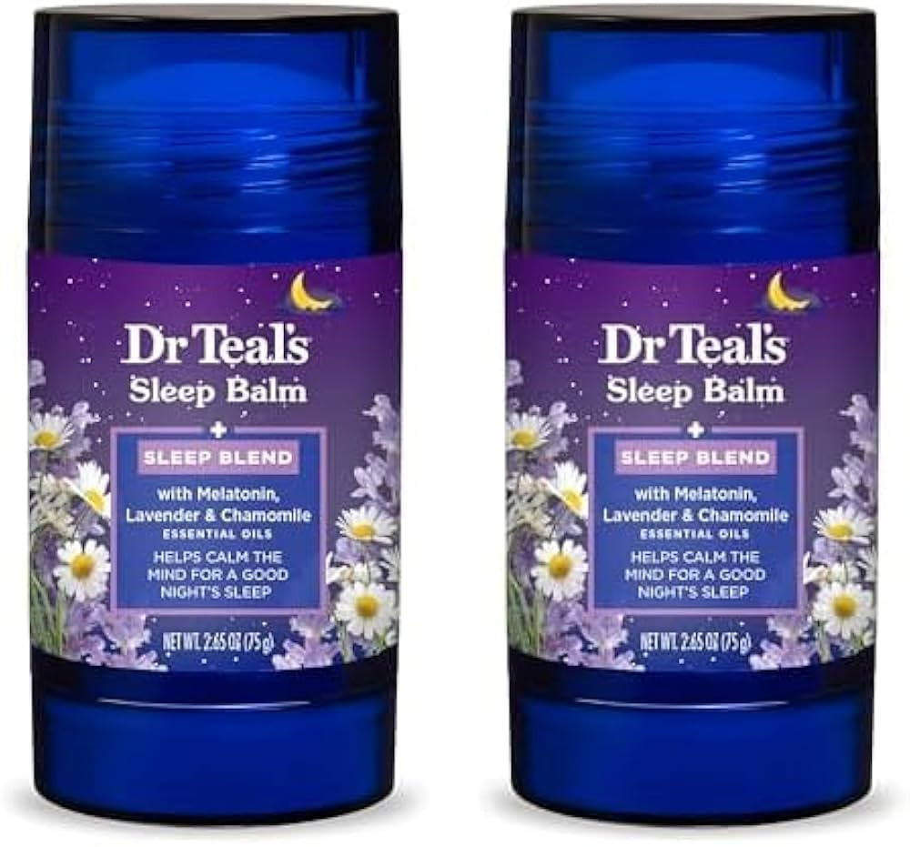 Dr Teal's Sleep Body Balm with Melatonin, Lavender & Chamomile Essential Oils, 2.5oz (Pack of 2) | Amazon (US)