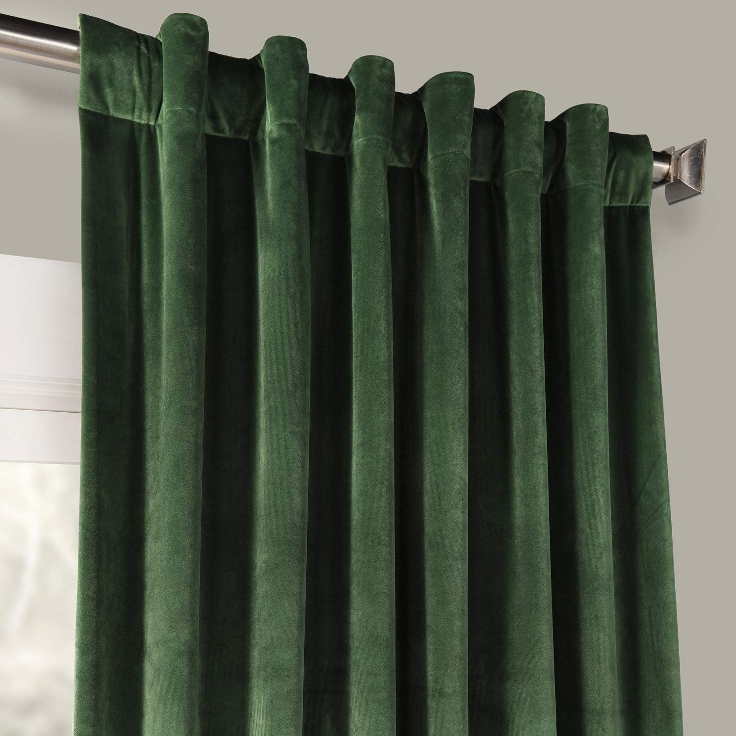 HPD Half Price Drapes VPYC Heritage Plush Velvet Curtain (1 Panel), 50 X 84, Eden Green | Amazon (US)