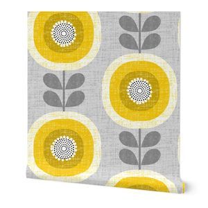 midcentury sunflowers | Spoonflower