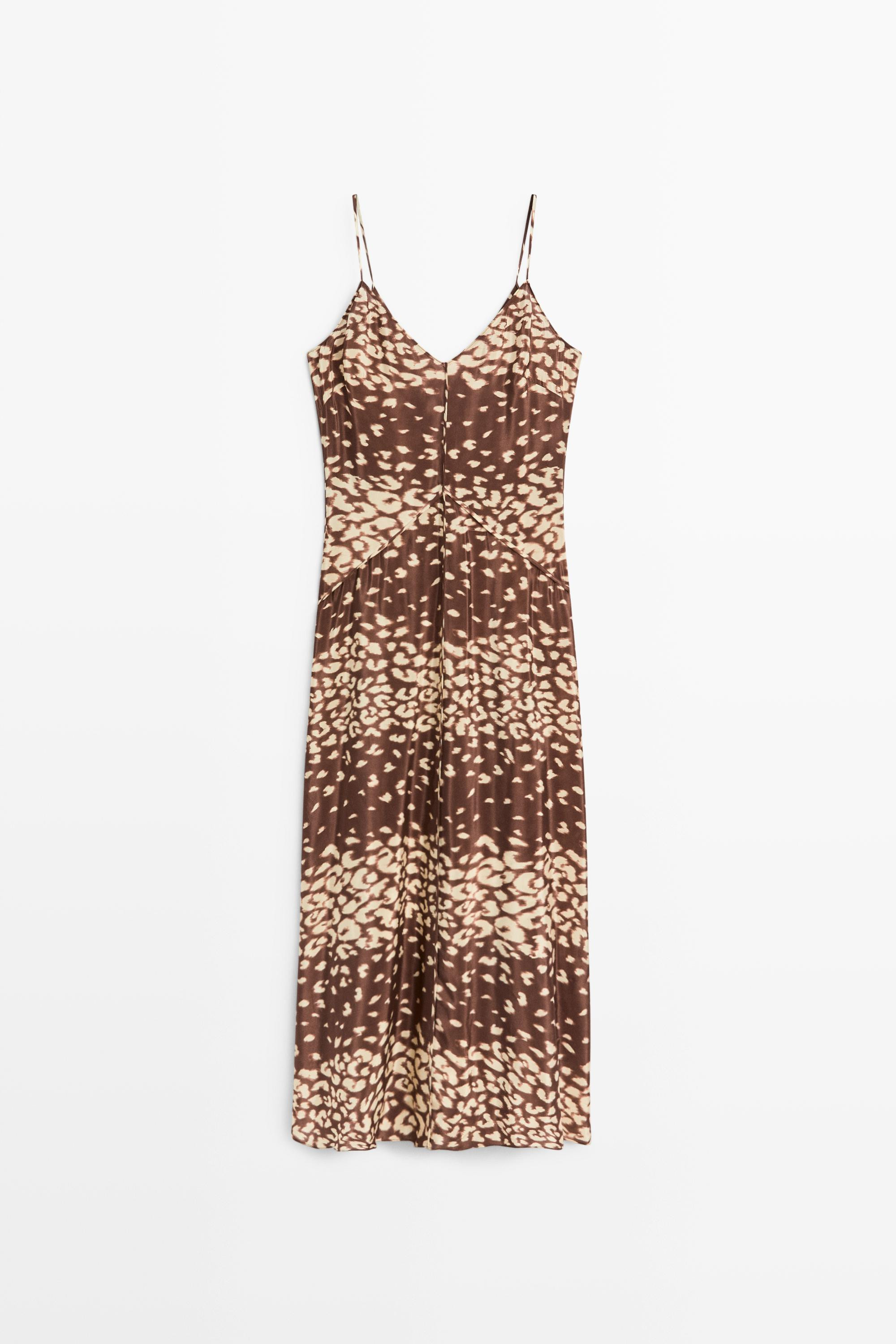 Flowing animal print midi dress | Massimo Dutti US