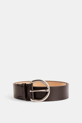 Phoebe Philo Circular Buckle Cognac Leather Belt — Brown | Italist Inc.