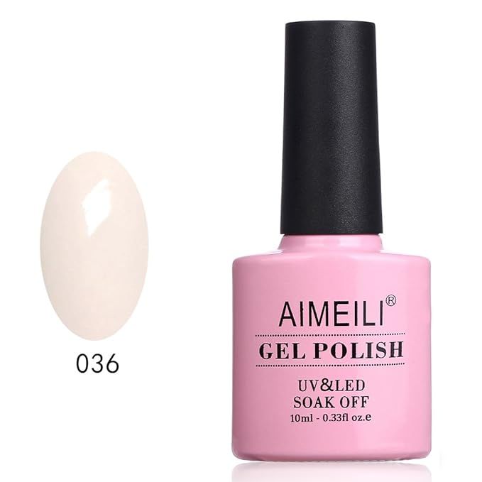 AIMEILI Soak Off UV LED Gel Nail Polish - Soft Peach Pink (036) 10ml | Amazon (US)