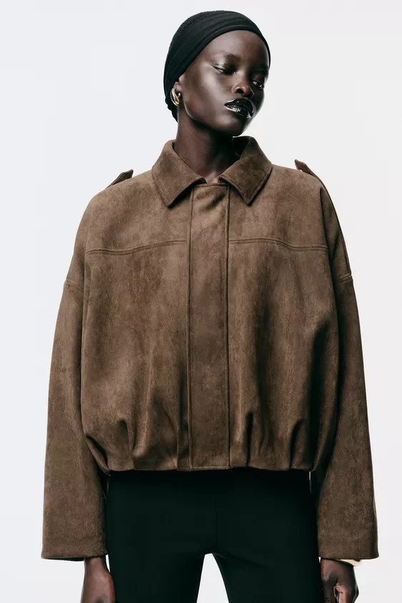 SUEDE EFFECT BOMBER JACKET | Zara US