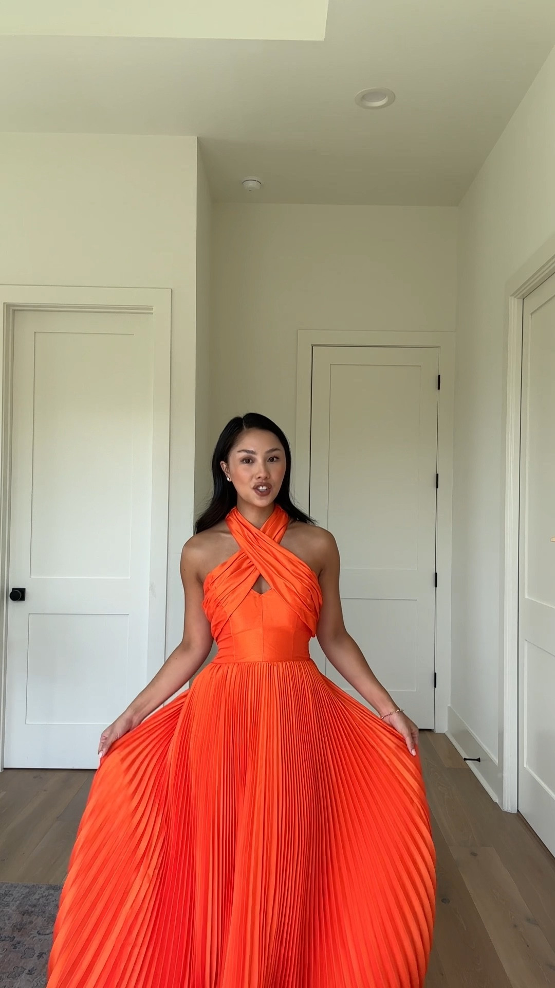 hutch halter pleated maxi dress jasminenguyen on LTK