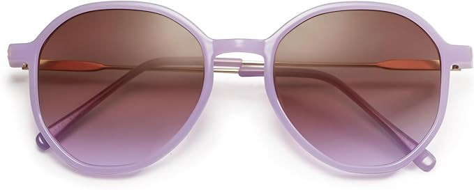 SOJOS Trendy Designer Hexagon Round Sunglasses for Women Fashion Big Shades Geometric Women Sungl... | Amazon (US)