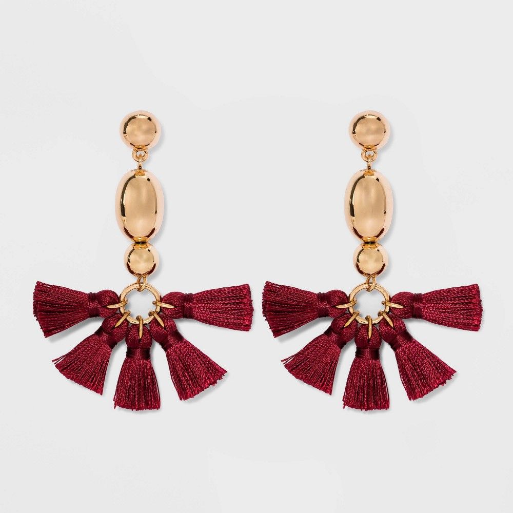SUGARFIX by BaubleBar Fancy Tassel Earrings - Burgundy, Red | Target