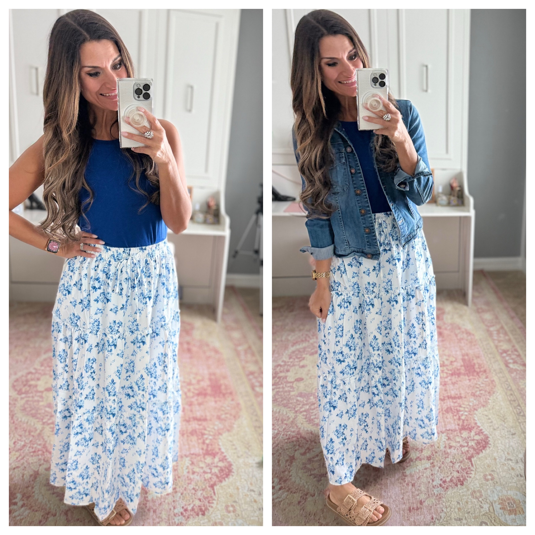 Blue floral skirt for spring 

#LTKFindsUnder100 #LTKFindsUnder50 #LTKStyleTip
