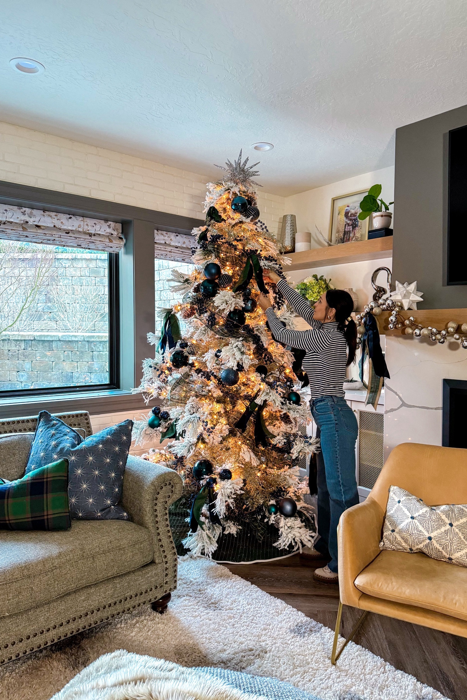 Yall this jeans are perfect! I’ve been on the hunt for awhile for 90s pipe straight leg jeans and these are it! I also snagged this striped turtleneck cause a good one is hard to come by! My knit turtleneck is on sale as well as my cream boots 

My flocked tree is messy but o so pretty! 

#LTKsalealert #LTKfindsunder100 #LTKHoliday