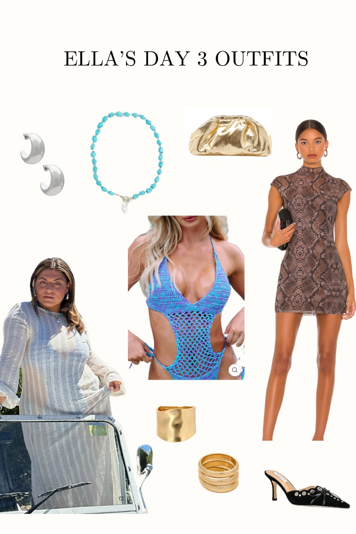 what i wore on day 3 in the Caribbean!! 💙 

beach day fit: wearing xl in the coverup and swimsuit! 
dinner fit: wearing an xl in the dress! 
the necklace isn’t on LTK but is from petit moments!! 