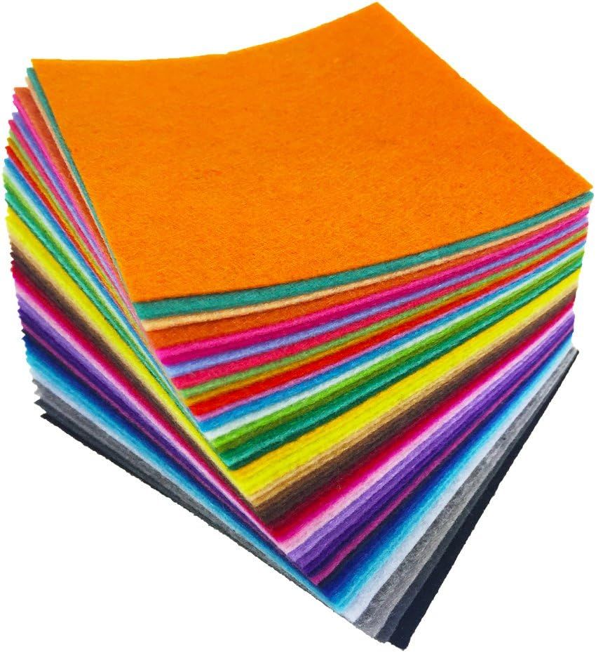 flic-flac 4 x 4 inches (10 x10cm) Assorted Color Felt Fabric Sheets Patchwork Sewing DIY Craft 1m... | Amazon (US)