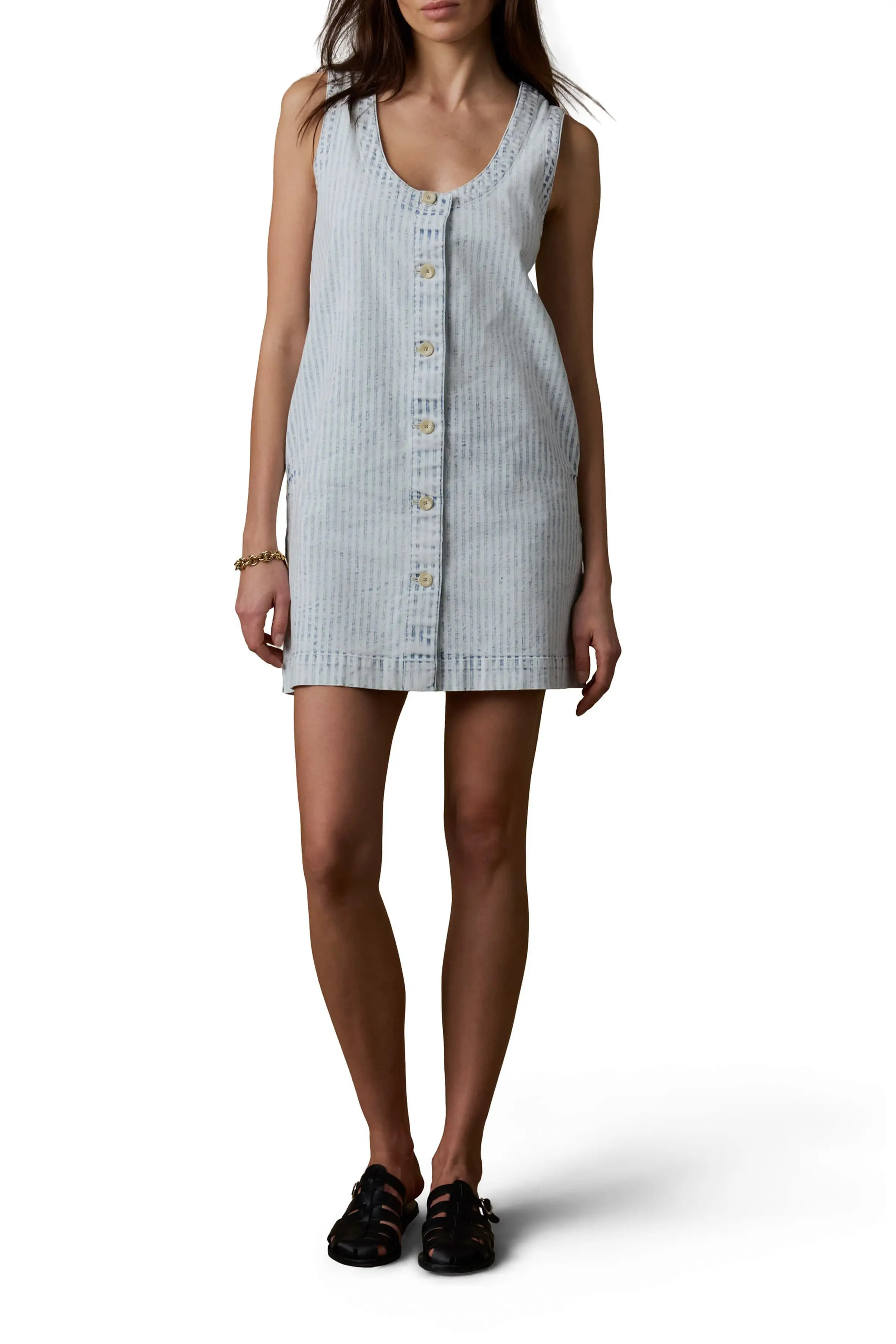 Topsail Malibu Stripe Sleeveless Denim Minidress (Women) | Nordstrom | Nordstrom
