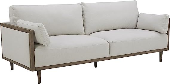 Amazon Brand – Stone & Beam Coast Wood-Trimmed Contemporary Sofa Couch with Armrest Pillows, 87... | Amazon (US)