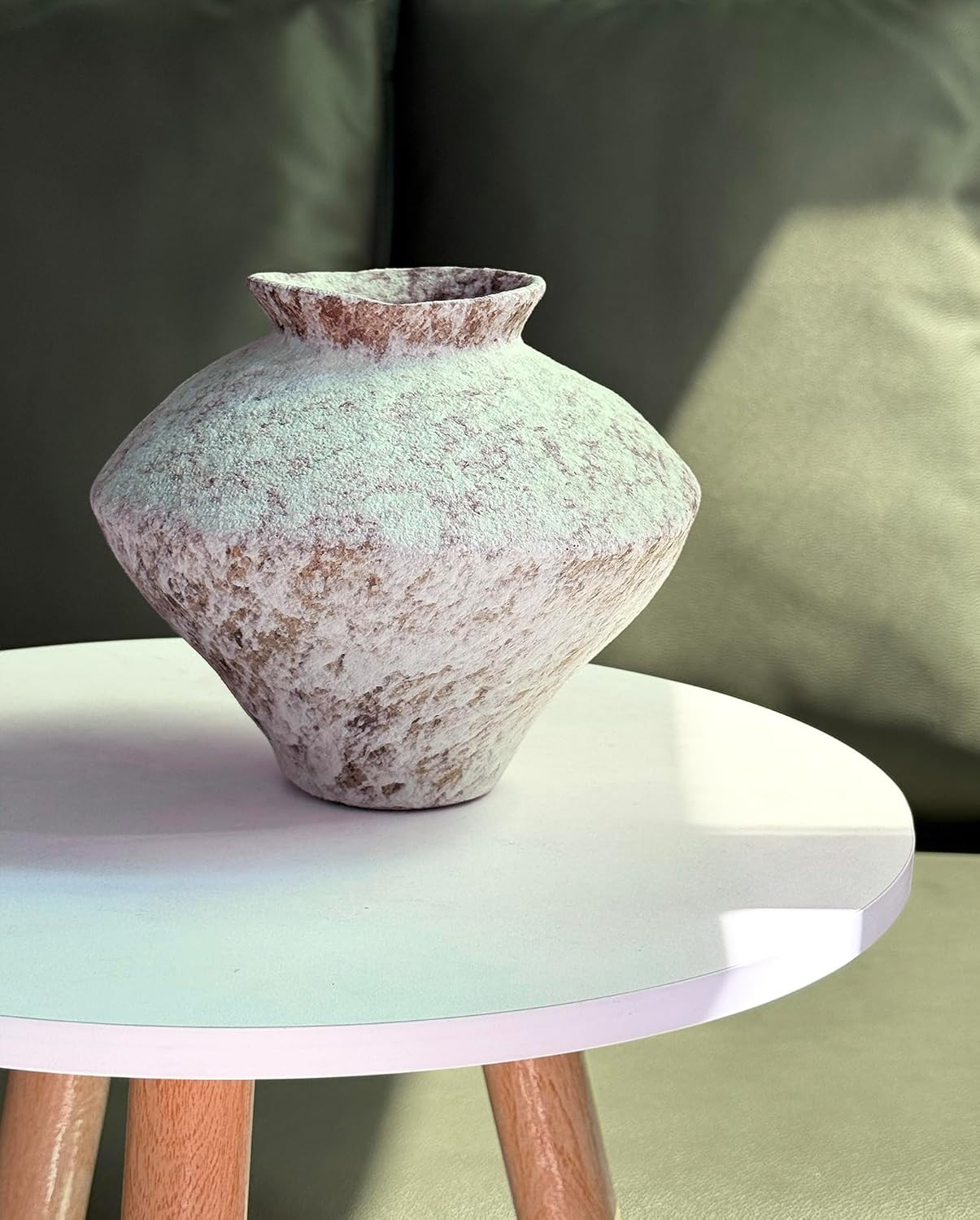 GeLive Frost White Ceramic Rustic Vase Jingdezhen Handmade Vintage Pottery Flower Jar for Fresh a... | Amazon (US)