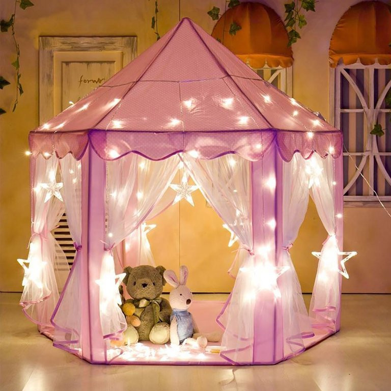 WALFRONT Kids Play Tent Princess Castle Playhouse Toy Little Girls Outdoor and Indoor Pink Game H... | Walmart (US)