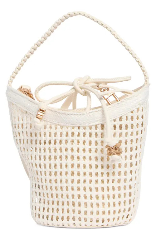 Sam Edelman Marcie Open Weave Small Bucket Crossbody Bag in Ivory at Nordstrom | Nordstrom