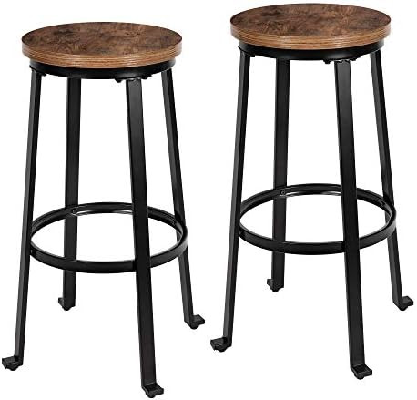 KOZYSPHERE Bar Stools for Kitchen - 29" Pub Height Chairs with Metal Frame - Backless Barstools - Se | Amazon (US)