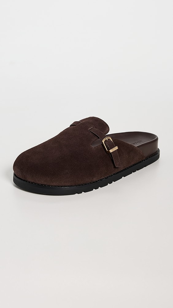 Adara Buckle Suede Slippers | Shopbop